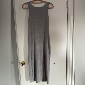 ATHLETA Grey Maxi Dress Straight Fit‎ w/Low-Cut Back Size XS
